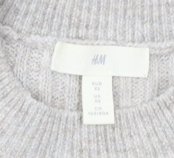 Womens UK Size XS H&M Beige Pullover Jumper