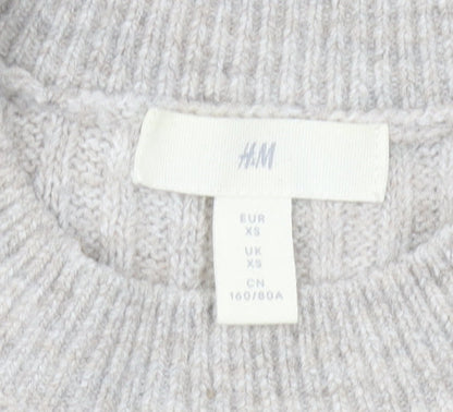 Womens UK Size XS H&M Beige Pullover Jumper