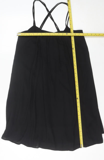 Debenhams Women's Black Slip Dress - Size 12