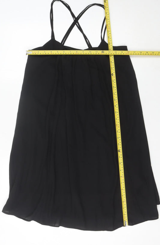 Debenhams Women's Black Slip Dress - Size 12