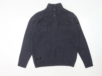 Dissident Men's Black XL Henley Jumper