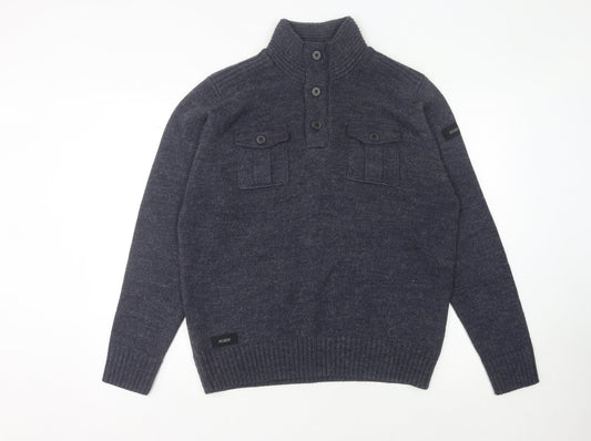 Dissident Men's Black XL Henley Jumper