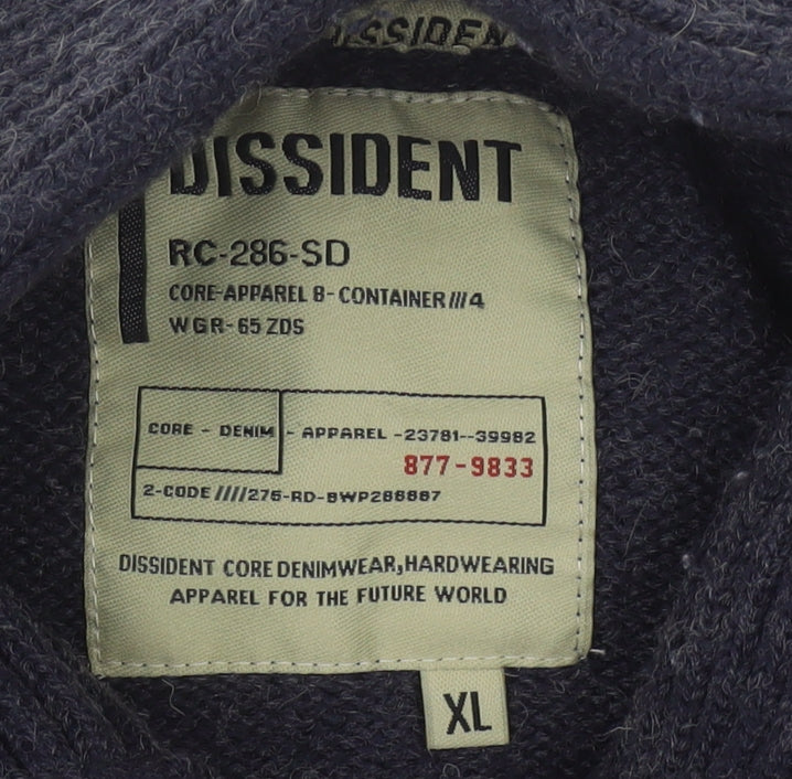 Dissident Men's Black XL Henley Jumper