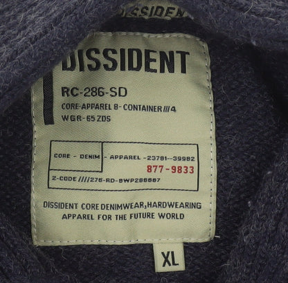 Dissident Men's Black XL Henley Jumper