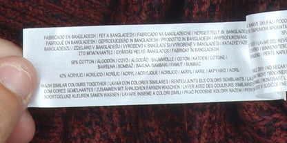 Primark Men’s Red Cable-Knit Pullover Jumper, Size S