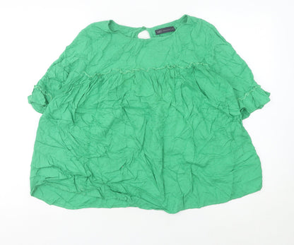 Womens UK Size 10 Marks and Spencer Green Basic Blouse