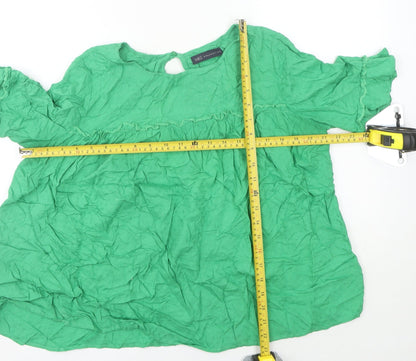 Womens UK Size 10 Marks and Spencer Green Basic Blouse