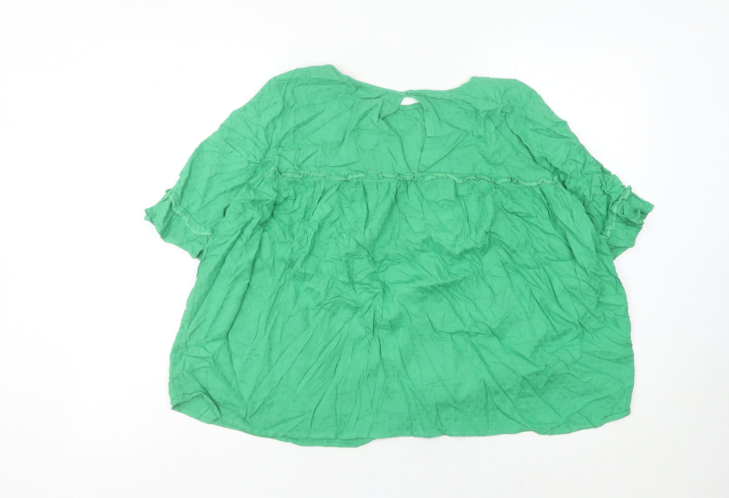 Womens UK Size 10 Marks and Spencer Green Basic Blouse