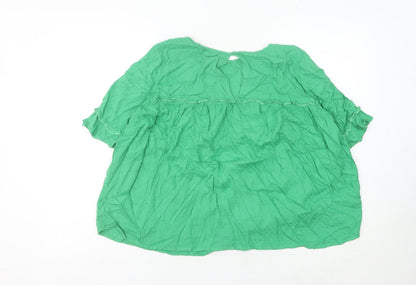Womens UK Size 10 Marks and Spencer Green Basic Blouse