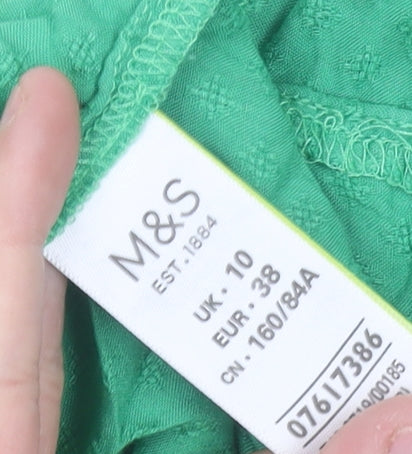 Womens UK Size 10 Marks and Spencer Green Basic Blouse