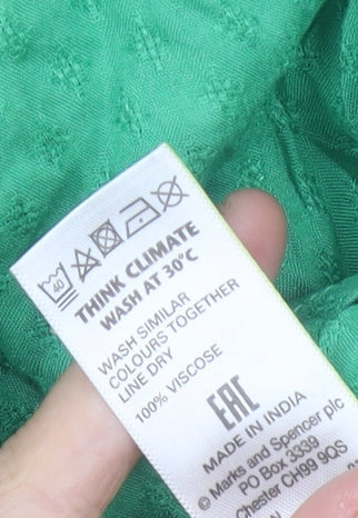 Womens UK Size 10 Marks and Spencer Green Basic Blouse