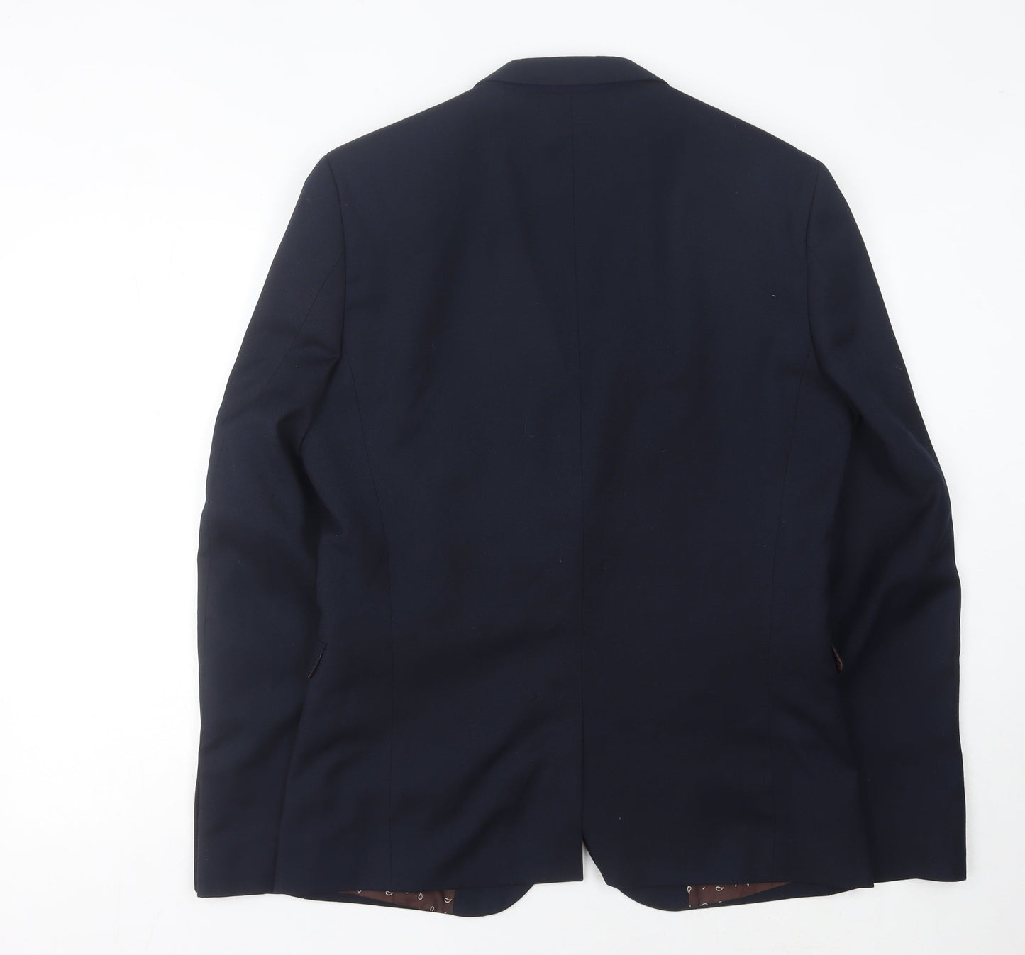 Next Men's Blue Blazer, 42 L, Notch Lapel Winter Formal