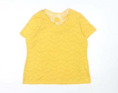 Womens UK Size 16 Marks and Spencer Yellow Basic T-Shirt
