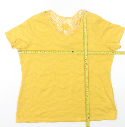 Womens UK Size 16 Marks and Spencer Yellow Basic T-Shirt