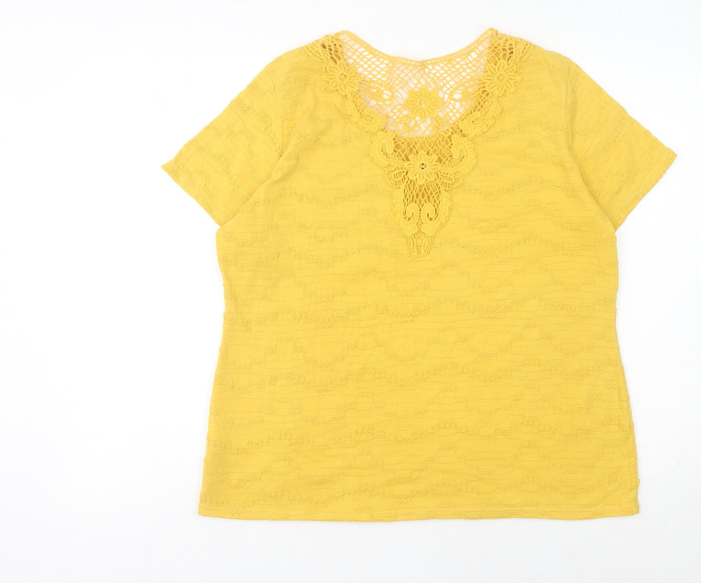 Womens UK Size 16 Marks and Spencer Yellow Basic T-Shirt