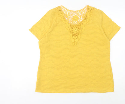 Womens UK Size 16 Marks and Spencer Yellow Basic T-Shirt