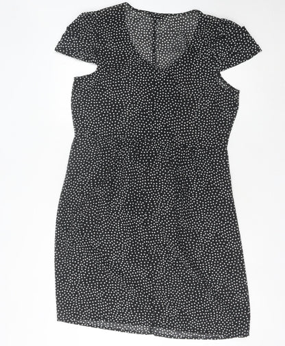 Marks and Spencer Women's Black Polka Dot Sheath Dress 14
