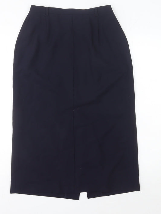 Jaeger Women’s Black Midi Wool Pencil Skirt Size 12