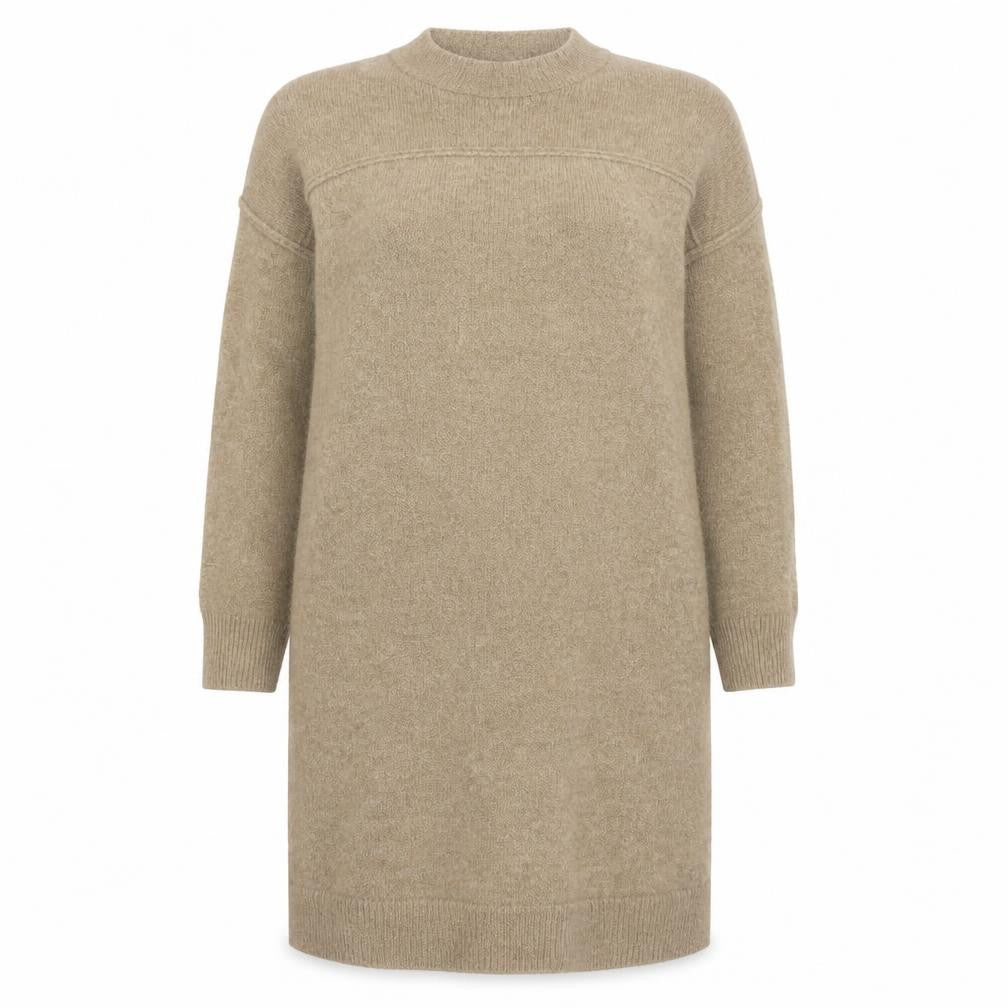 Superdry Women's Beige V-Neck Knit Dress Size 14