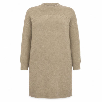 Superdry Women's Beige V-Neck Knit Dress Size 14