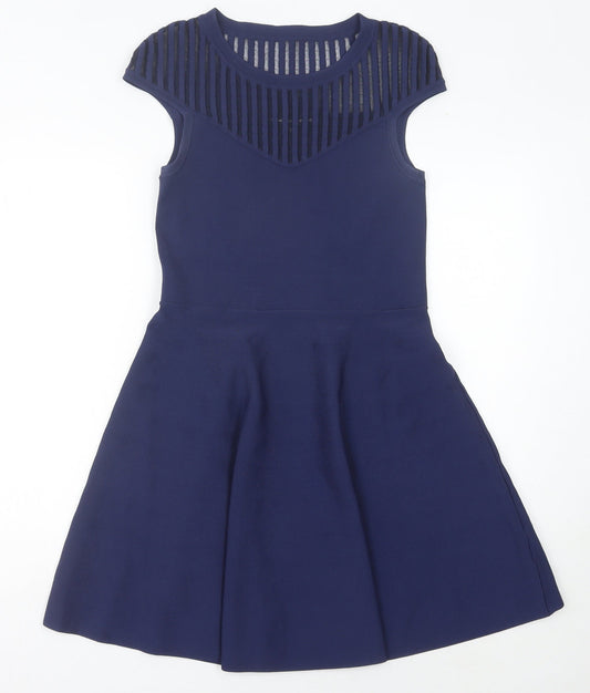French Connection Women's Blue A-Line Dress 12
