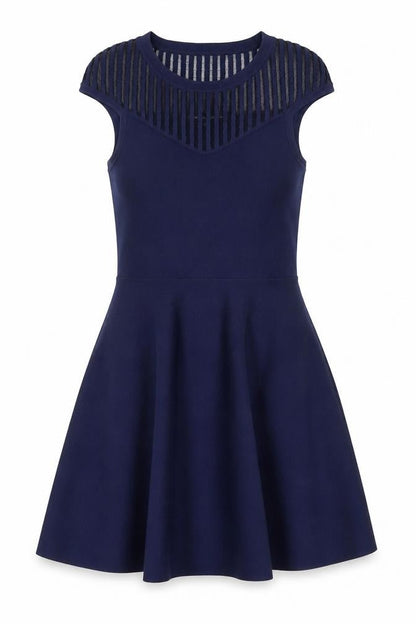 Front view of French Connection Women's Blue A-Line Dress 12