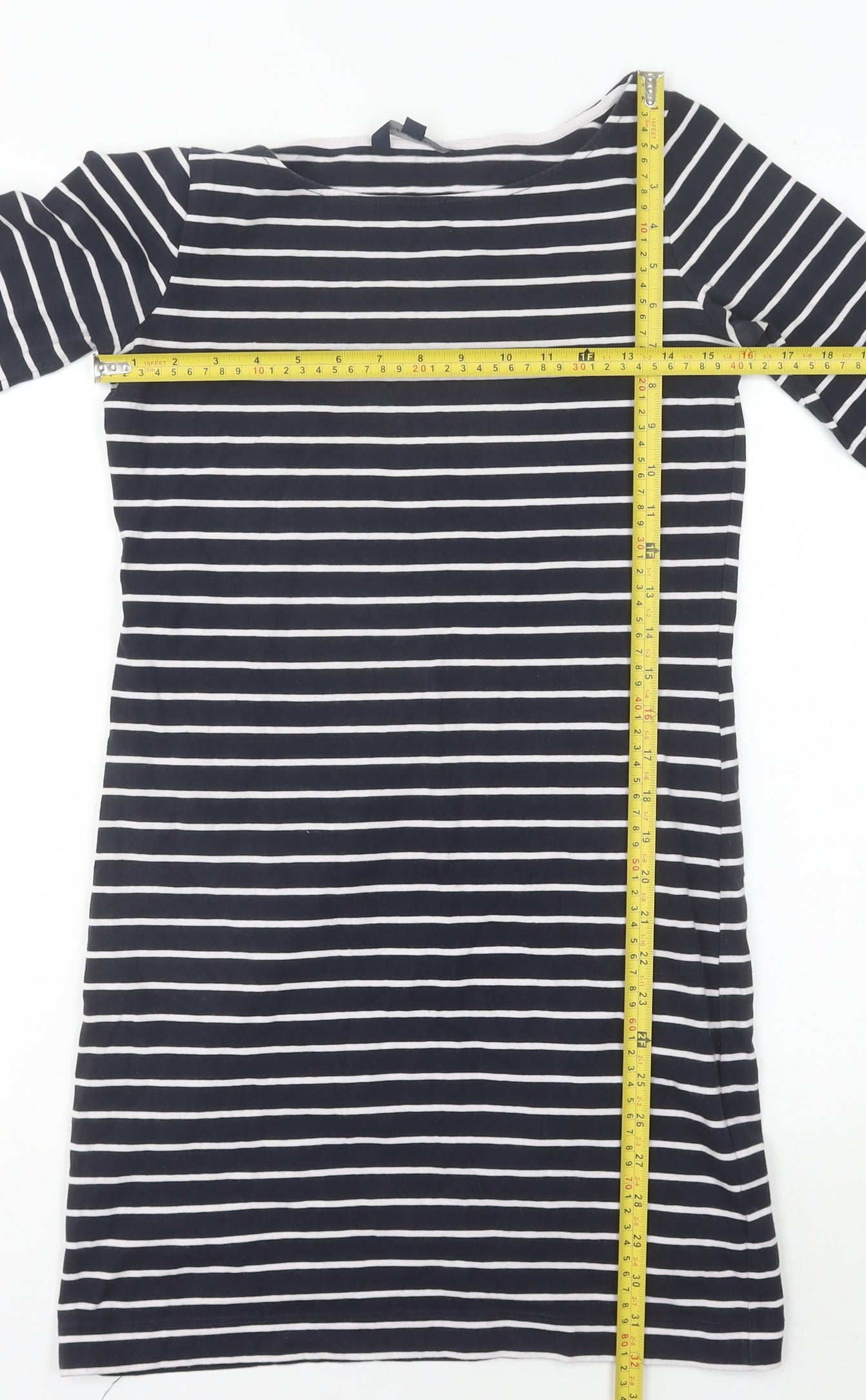 French Connection Women's Black Striped Shift Dress