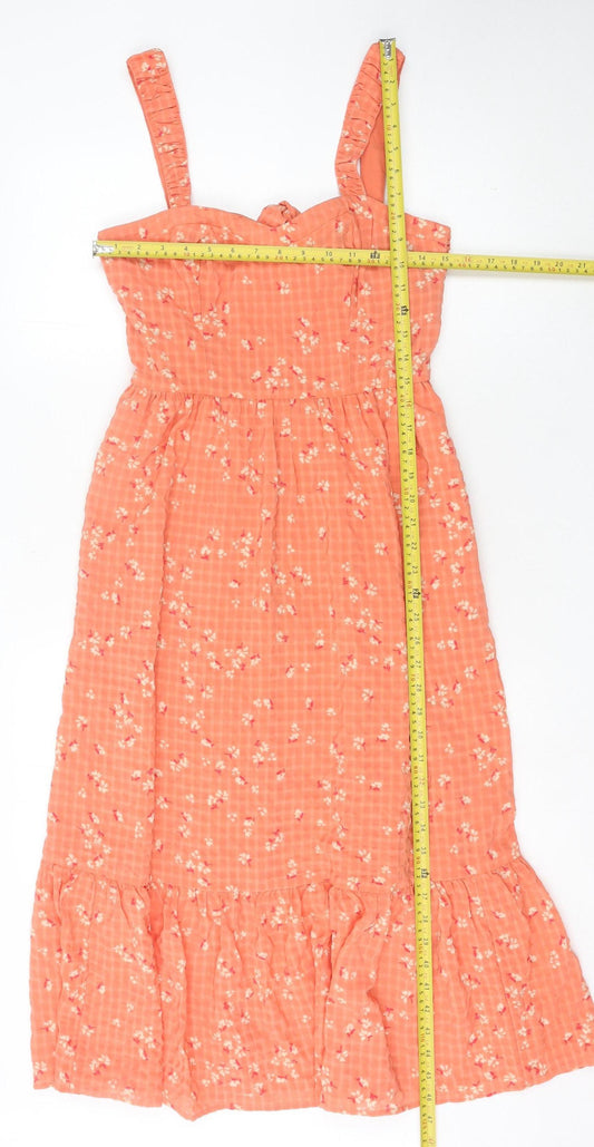French Connection Orange Floral Fit & Flare Dress