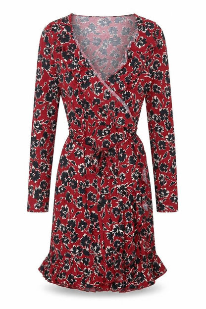 French Connection Women's Red Wrap Dress Size 6