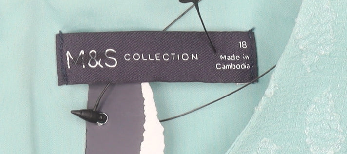 Marks and Spencer Women's Green Dress - Size 18