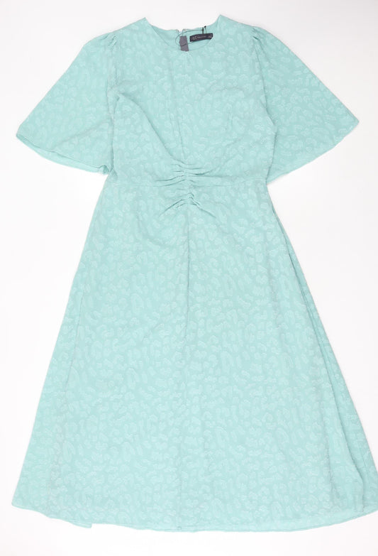 Marks and Spencer Green Ruched Dress, Size 14