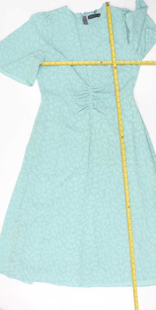 Marks and Spencer Green Ruched Dress, Size 14