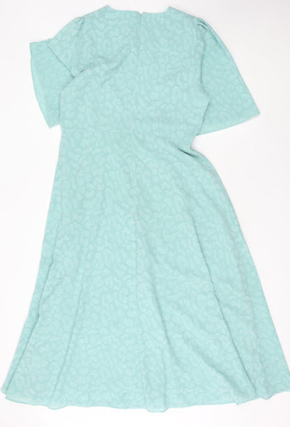 Marks and Spencer Green Ruched Dress, Size 14