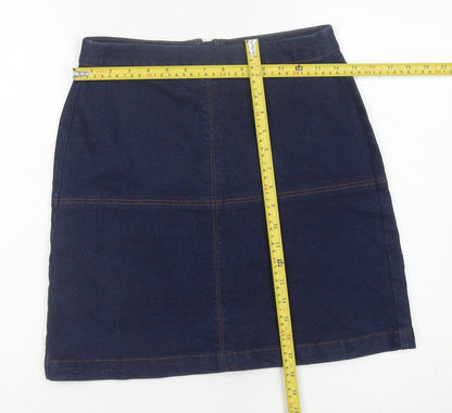 Matalan Women's Blue Denim Knee Length Pencil Skirt