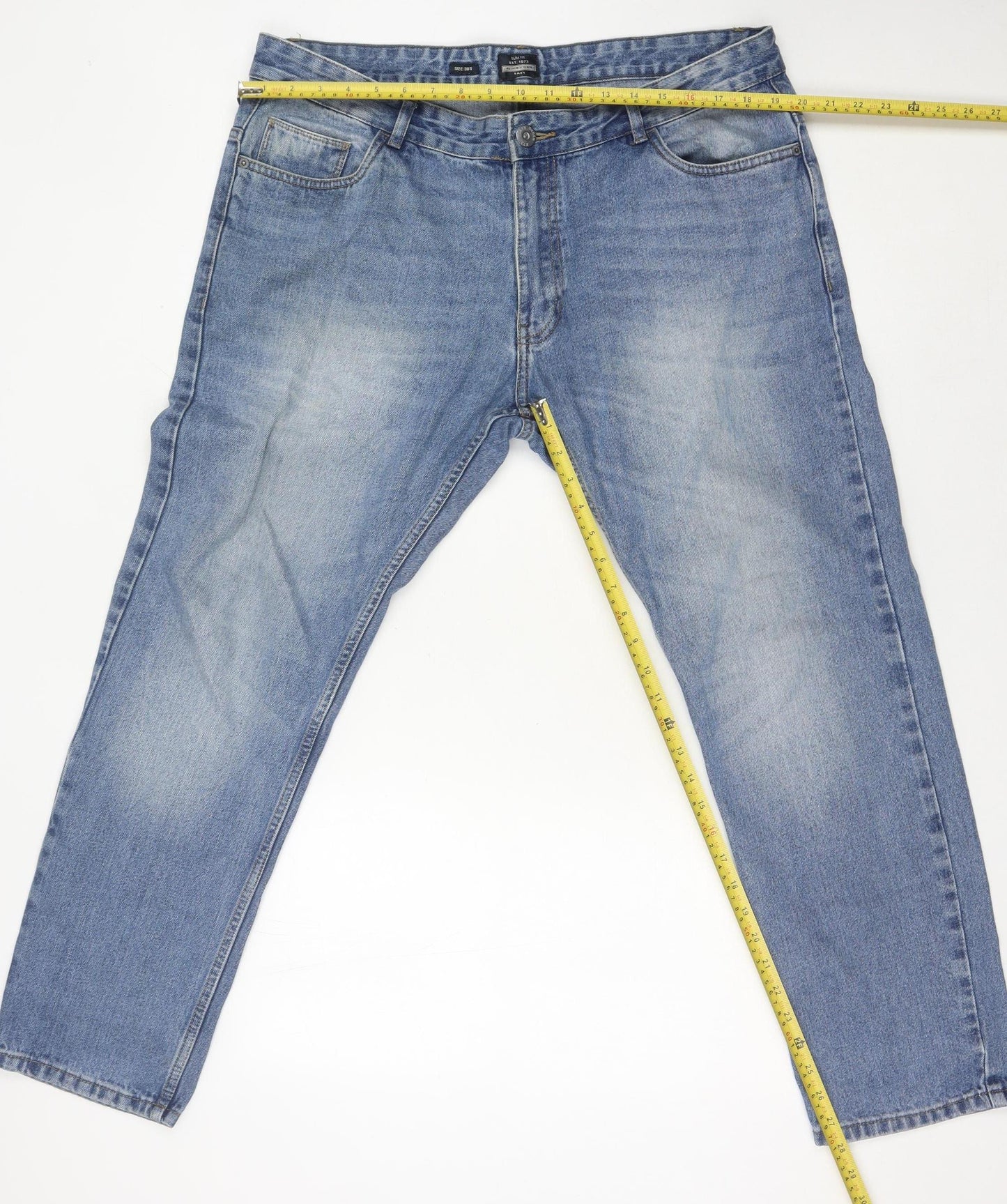 Men's Blue Straight Jeans Size 38