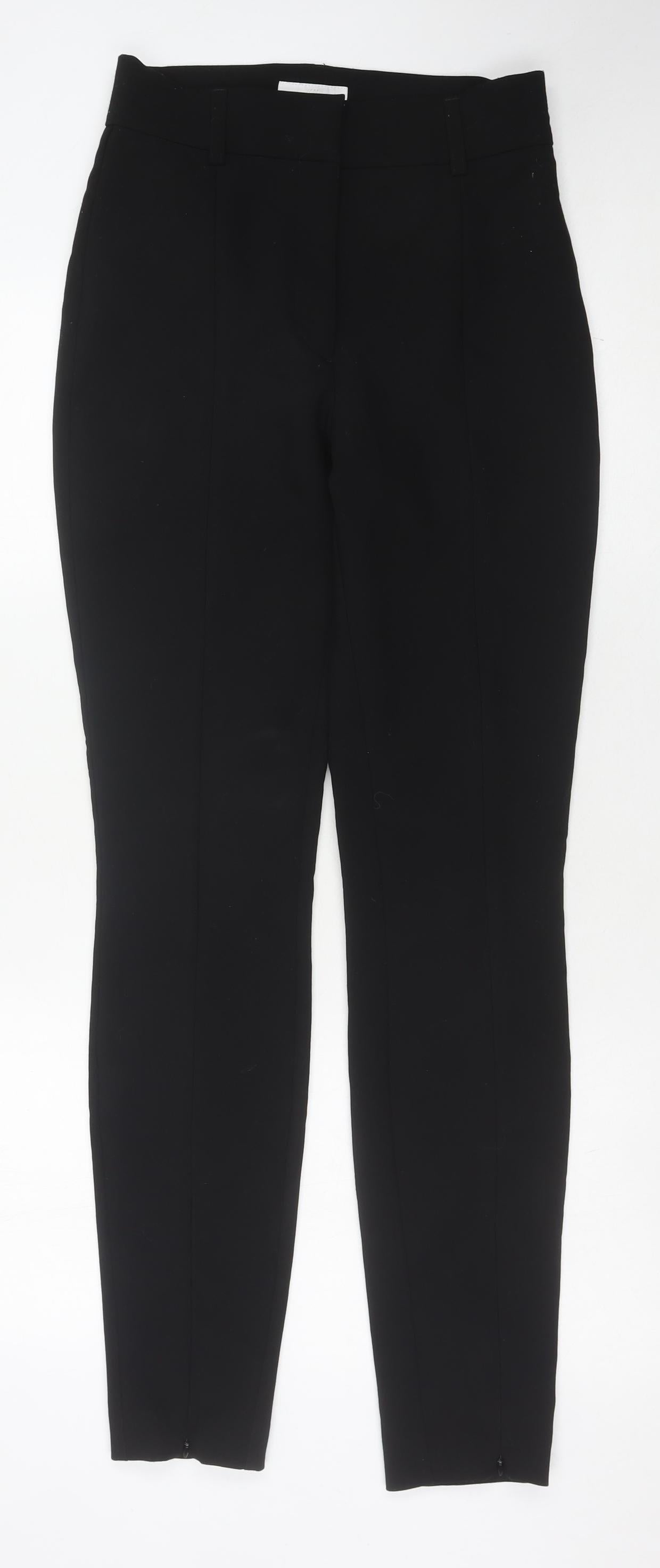 Womens UK Size 10 H&M Slim Fit Ankle Black Trousers
