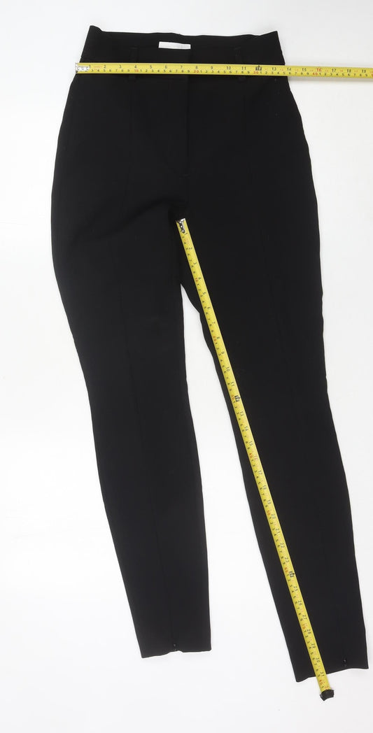 Womens UK Size 10 H&M Slim Fit Ankle Black Trousers