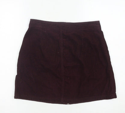 New Look Women's Purple Cotton Corduroy Skirt - Size 10