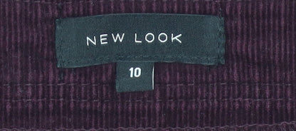 New Look Women's Purple Cotton Corduroy Skirt - Size 10