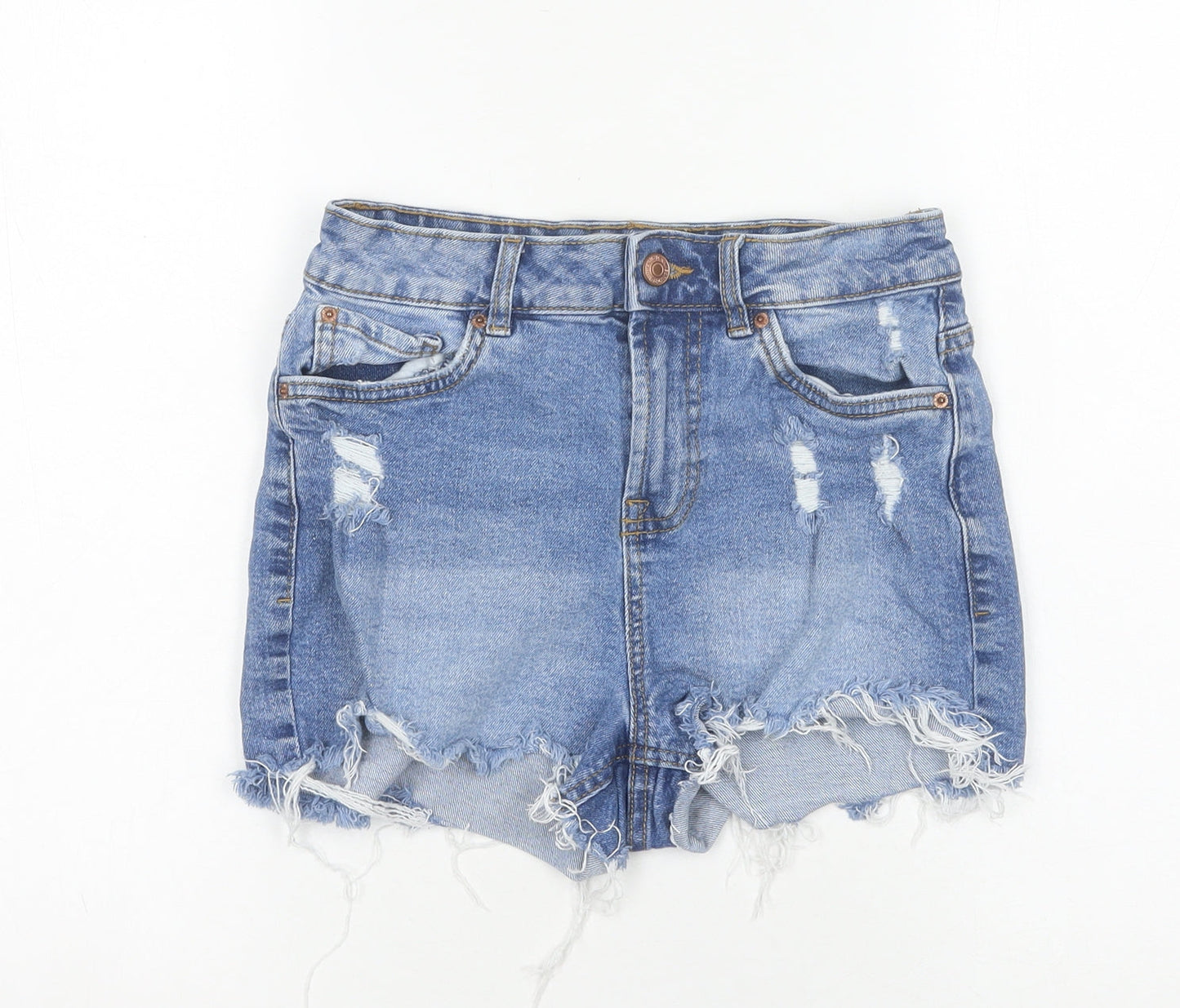 915 Generation Girls Blue Cut-Off Denim Shorts, Age 13, Casual Distressed