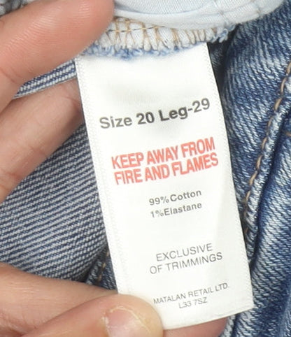 Matalan Women's Blue Straight Denim Jeans Size 20