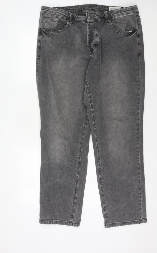 Denim Co. Men’s Grey Straight Fit Jeans Size 36