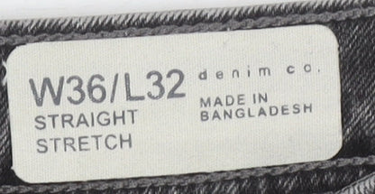 Denim Co. Men’s Grey Straight Fit Jeans Size 36