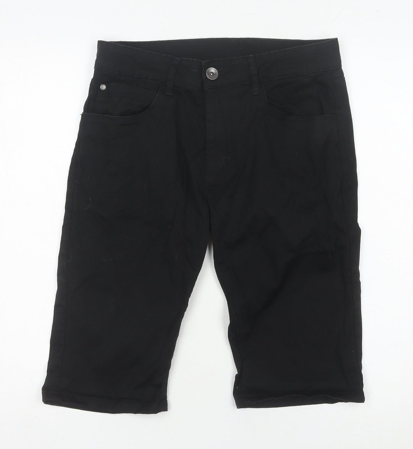 ZEENZO Men's Black 30 Shorts, Casual Cotton Blend