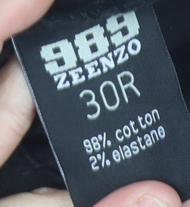 ZEENZO Men's Black 30 Shorts, Casual Cotton Blend