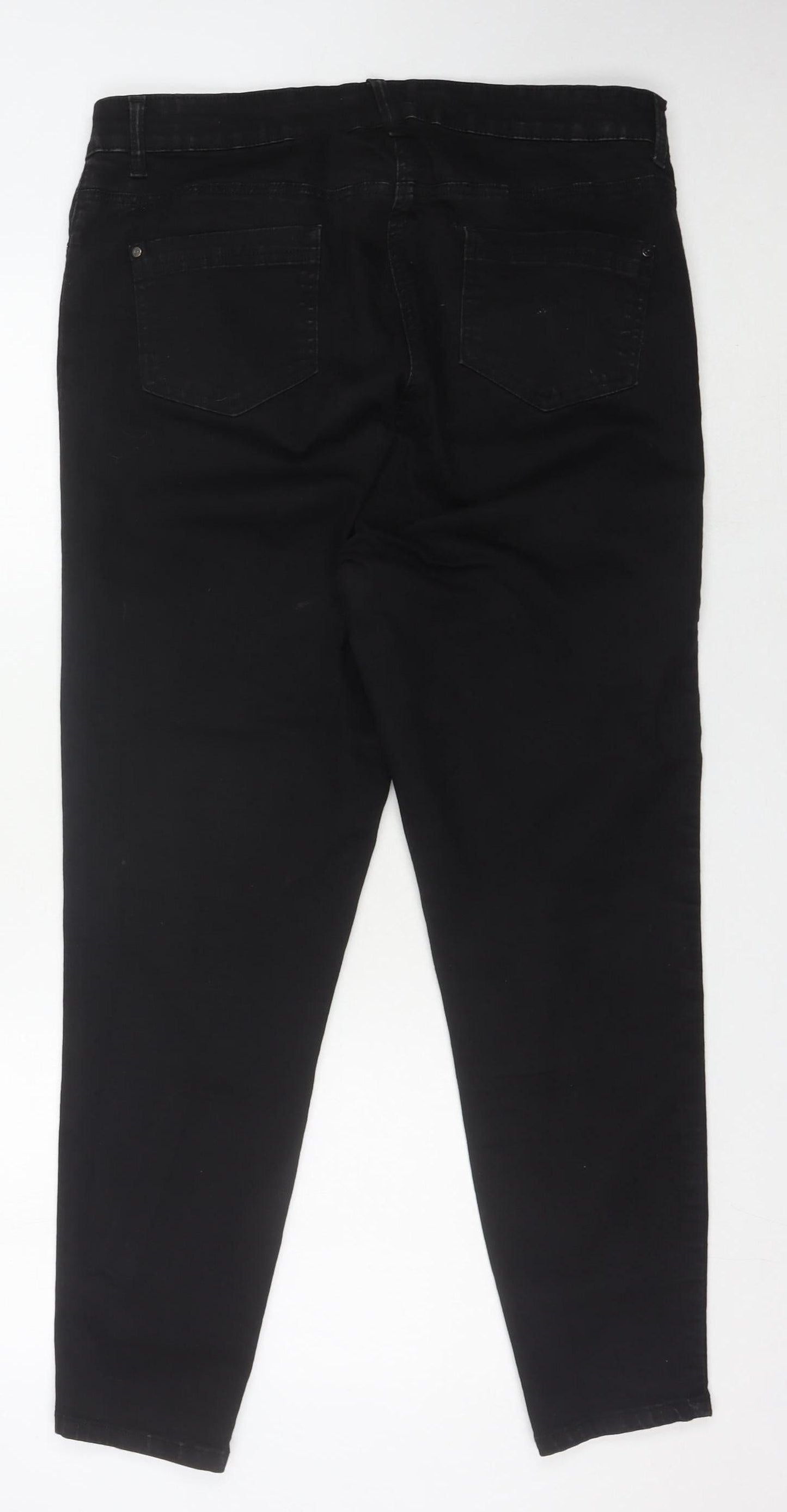 AVA Women's Black Regular Fit Jeans Size 16