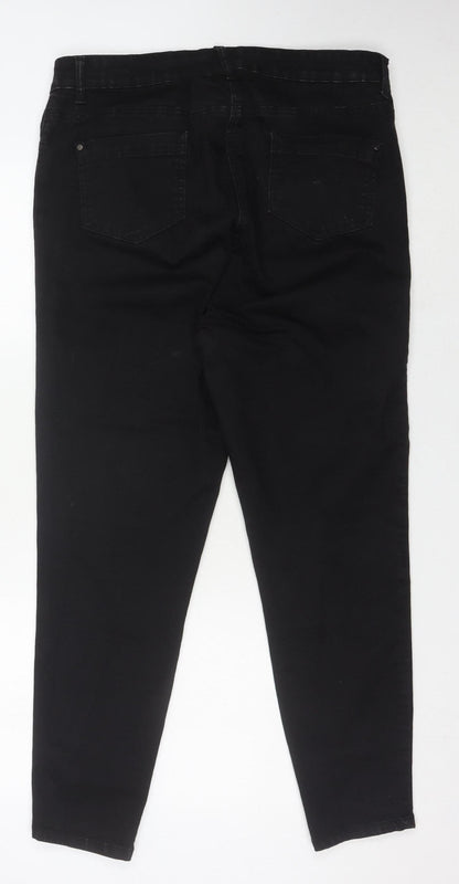 AVA Women's Black Regular Fit Jeans Size 16