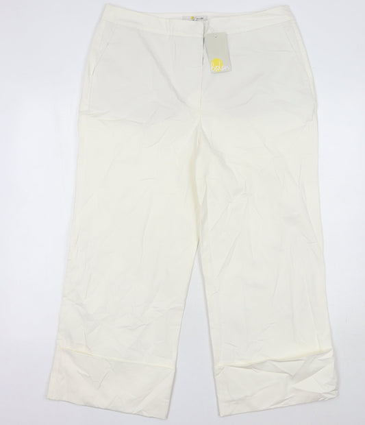 Boden Women's White Trousers, Size 16, Cotton, New