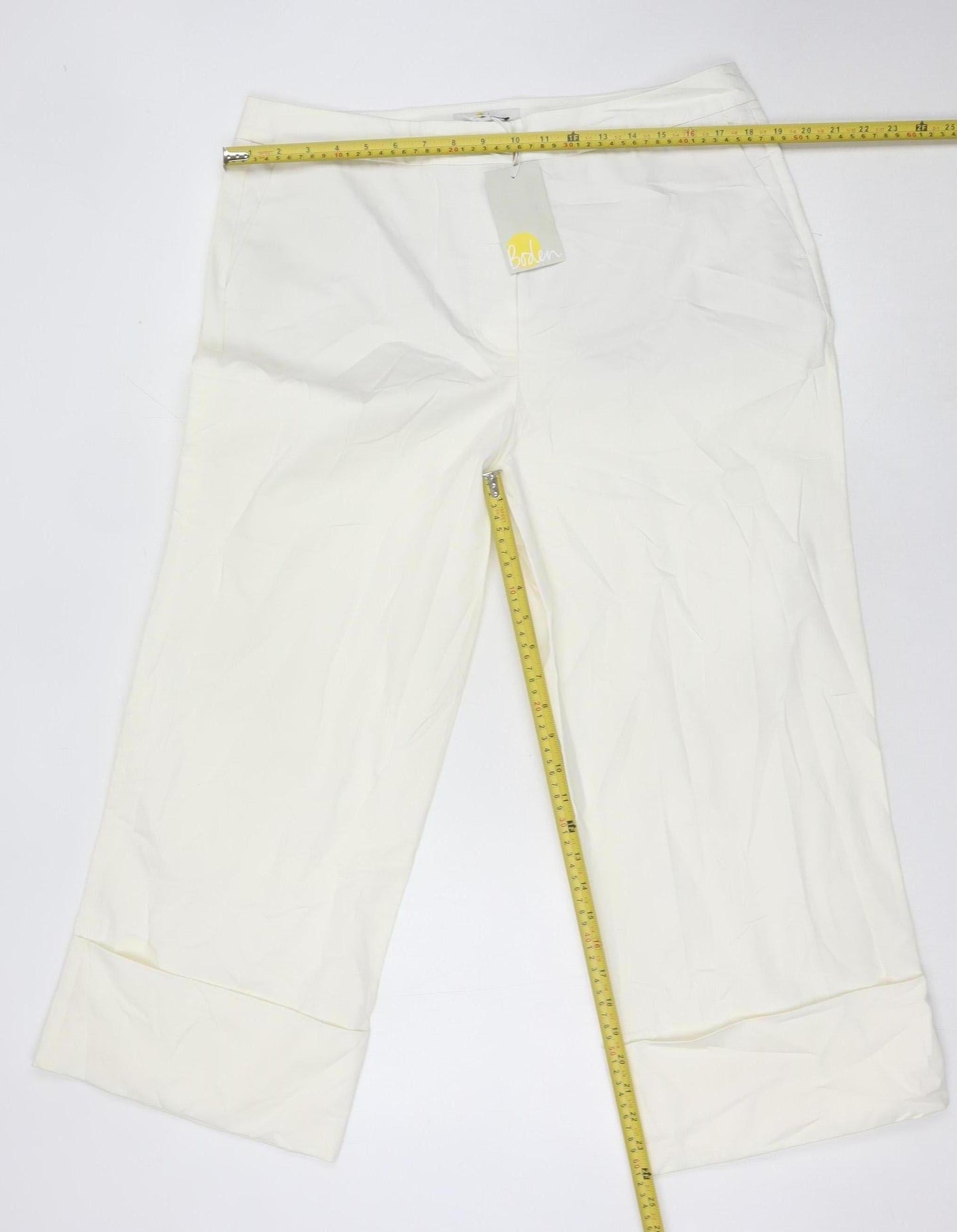 Boden Women's White Trousers, Size 16, Cotton, New