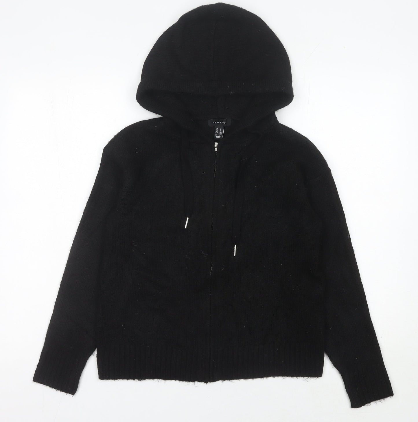 Womens UK Size S New Look Black Full Zip Jumper